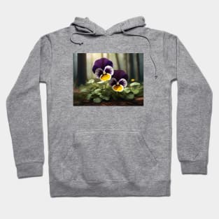 Pansy Abstract Floral Illustration Vintage Since Retro Hoodie